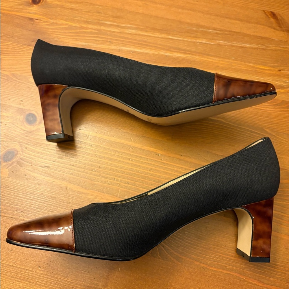 Etienne Aigner Pumps Dress Shoes Size 8M Two Toned Black And Brown Never Worn! - Picture 4 of 9